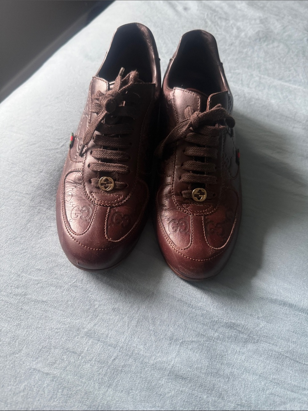 Authentic Gucci Monogram Leather Sneakers